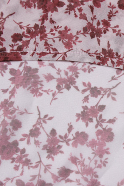 Vestidos sexis con escote en V, abertura y espalda descubierta con estampado floral