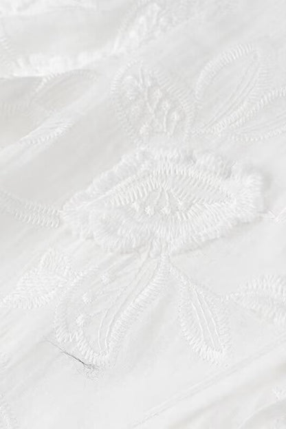 Dulce y elegante top de encaje sólido con frenillo y lazo en el cuello redondo