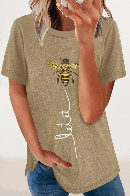 Casual Animal Letter Print Patchwork O Neck T-Shirts