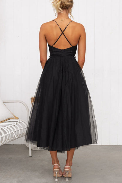 Vestidos de princesa sexys de malla sólida (3 colores)