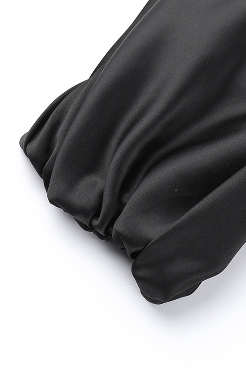 Vestidos de noche formales sexys de malla sólida con cuello oblicuo