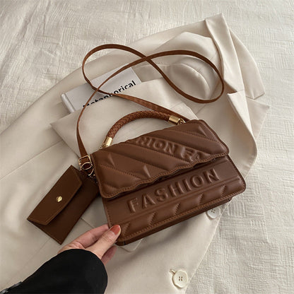 Bolsos casuales y sencillos con diseño de patchwork y letras (5 colores)