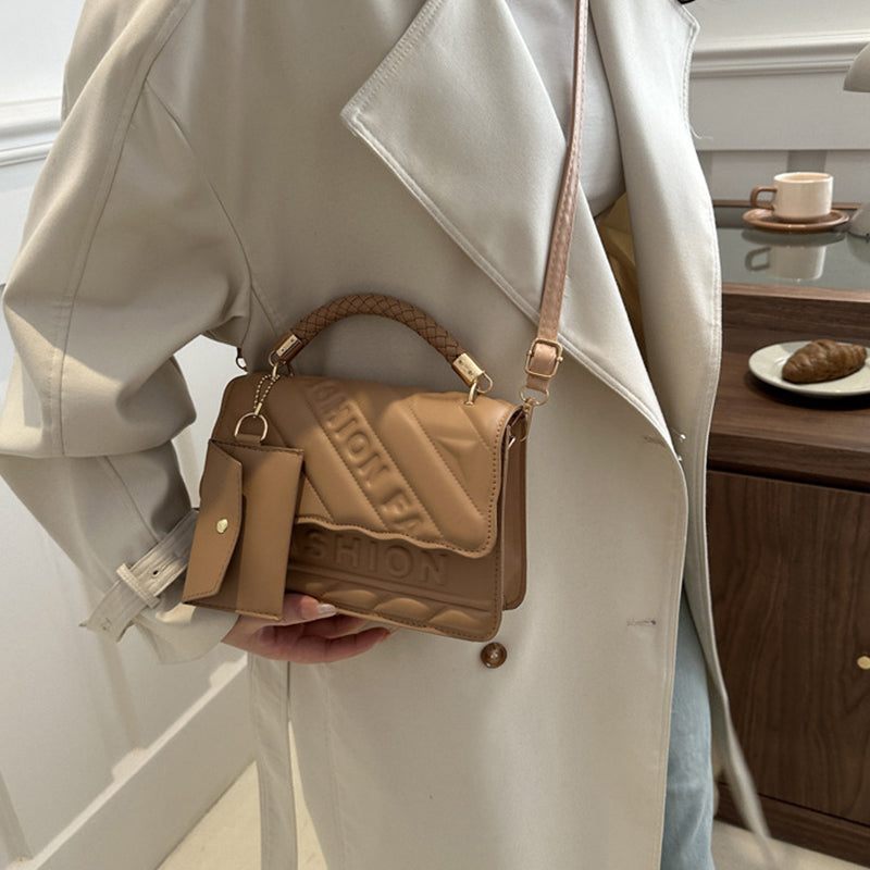 Bolsos casuales y sencillos con diseño de patchwork y letras (5 colores)