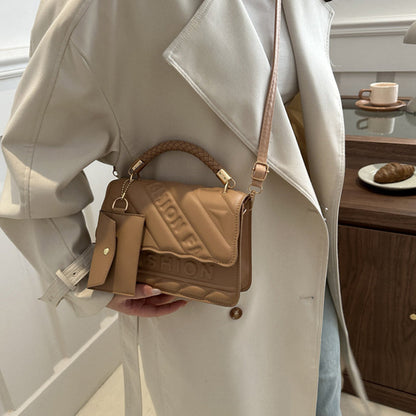 Bolsos casuales y sencillos con diseño de patchwork y letras (5 colores)