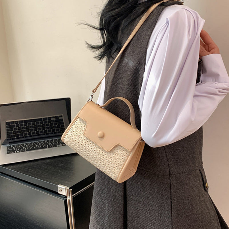 Casual Simplicity Solid Patchwork Weave Bags(4 Colors)