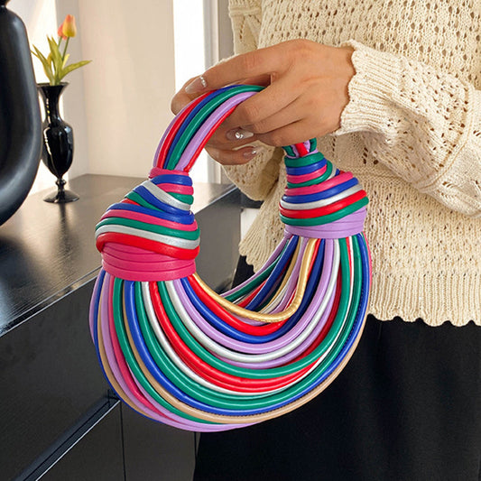 Bolsos casuales de tejido con cremallera y patchwork