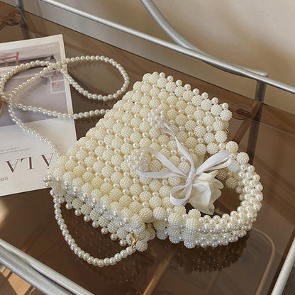 Bolsos casuales diarios de patchwork sólido con tejido de perlas