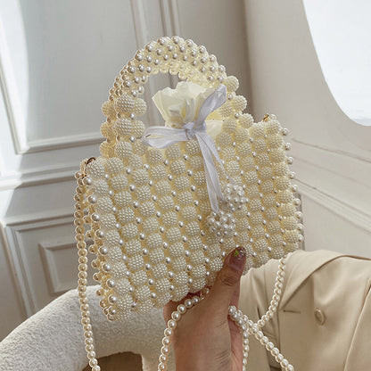Bolsos casuales diarios de patchwork sólido con tejido de perlas