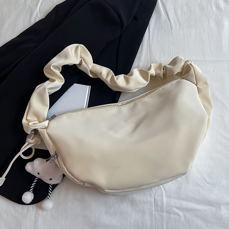 Bolsos casuales de color sólido con cremallera fruncida (4 colores)