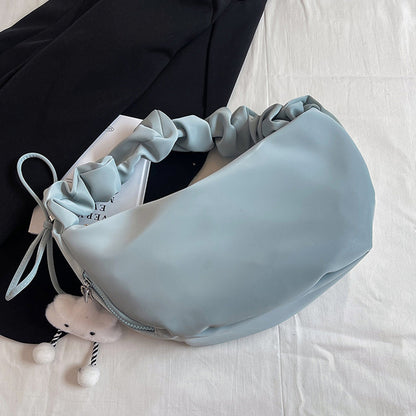 Bolsos casuales de color sólido con cremallera fruncida (4 colores)