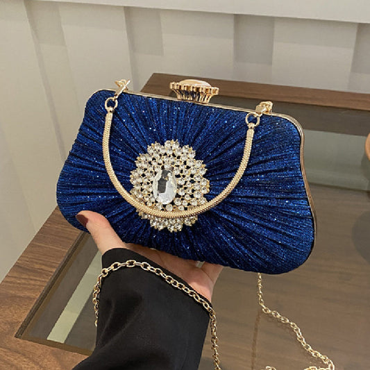 Bolsos casuales de diario con cadenas de patchwork y decoración de diamantes de imitación (5 colores)