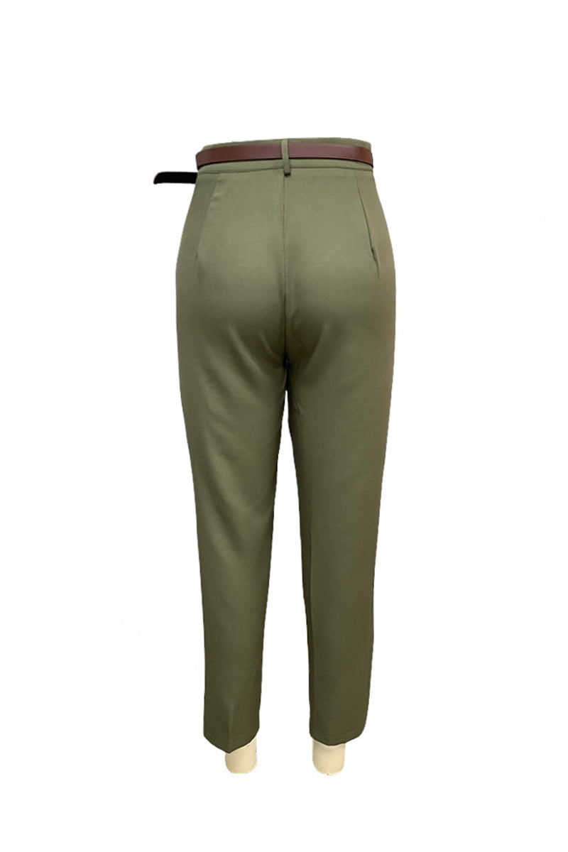 Pantalones Harlan holgados de cintura alta con bolsillos y cinturón para uso diario (3 colores)