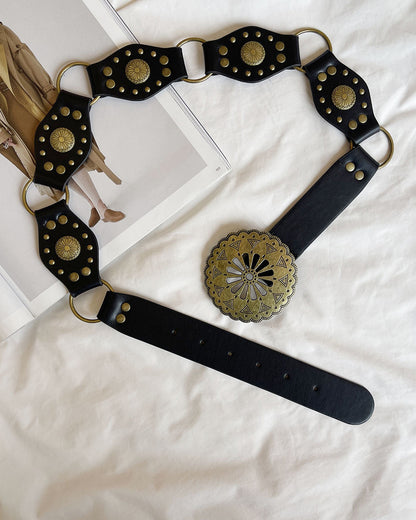 Fashion Retro Hollow Stitching Waist Belt