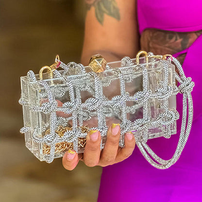 Bolsos casuales con decoración de diamantes de imitación y patchwork