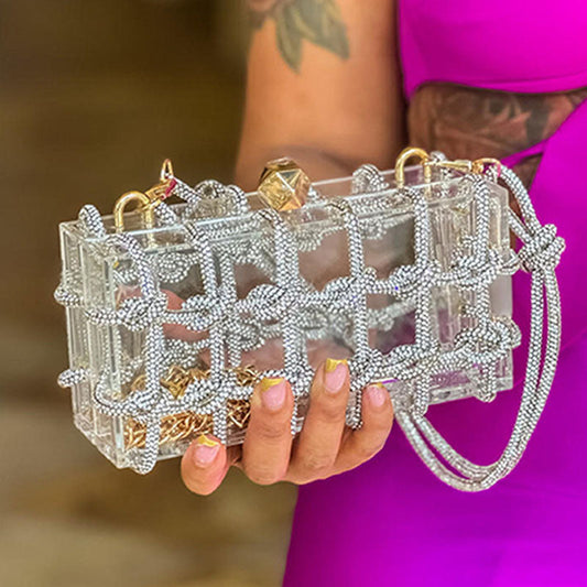 Bolsos casuales con decoración de diamantes de imitación y patchwork