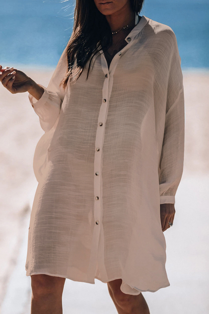 Traje de baño informal de vacaciones con hebilla de color sólido transparente (5 colores)