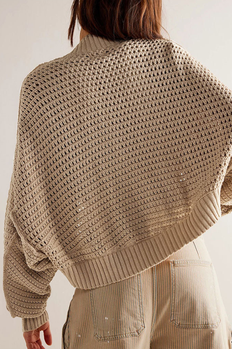 Prenda exterior informal de cuello tipo cárdigan de tejido liso para uso diario