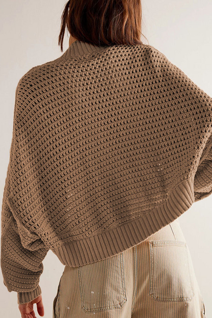 Prenda exterior informal de cuello tipo cárdigan de tejido liso para uso diario