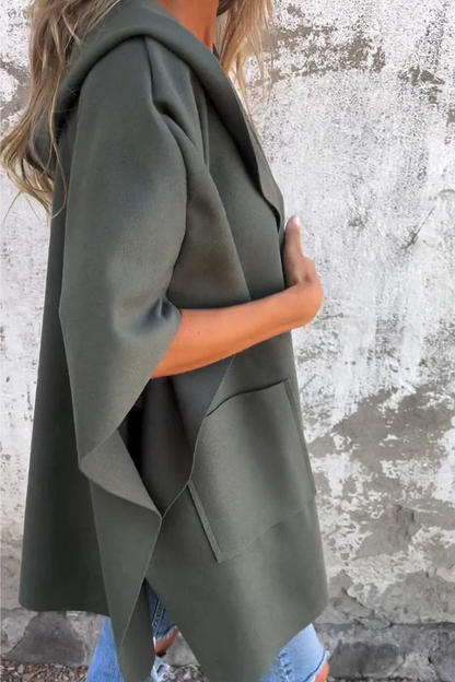 Prendas de abrigo informales de color liso con bolsillos y cuello vuelto (5 colores)