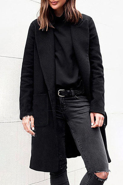 Prendas de abrigo informales con cuello vuelto y bolsillos de calle (3 colores)
