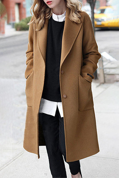 Prendas de abrigo informales con cuello vuelto y bolsillos de calle (3 colores)