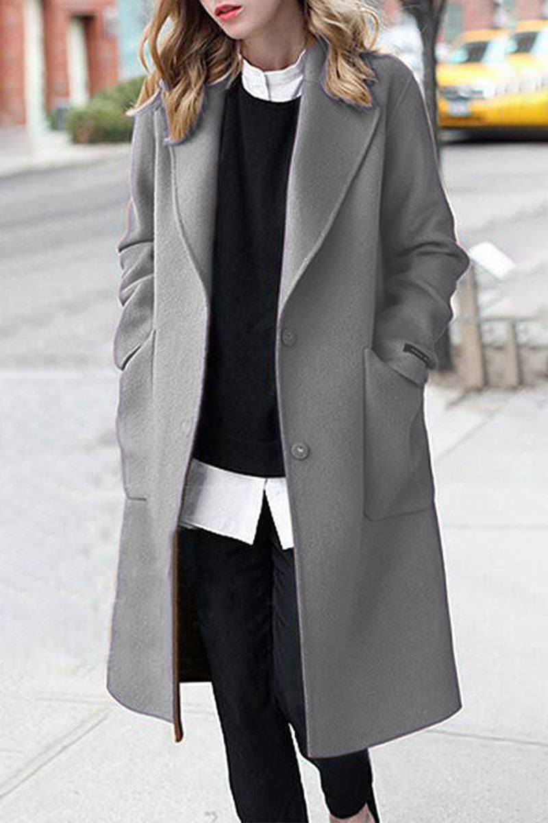 Prendas de abrigo informales con cuello vuelto y bolsillos de calle (3 colores)