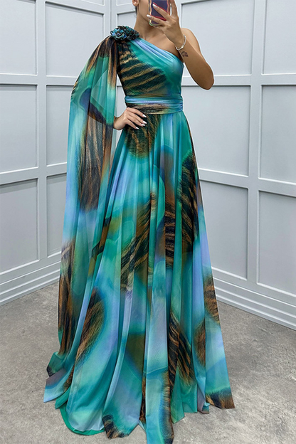 Vestidos de fiesta elegantes con estampado animal, contraste irregular, hombros caídos (4 colores)