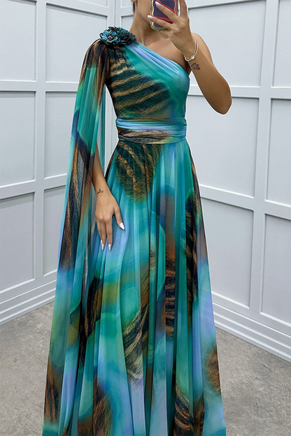 Vestidos de fiesta elegantes con estampado animal, contraste irregular, hombros caídos (4 colores)