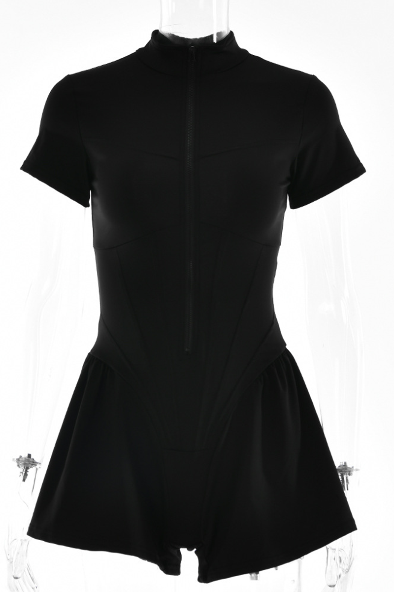 Mono sexy con cuello mandarín y cremallera (3 colores)