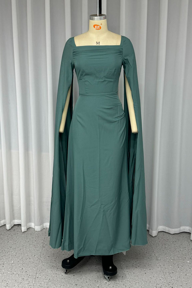 Vestidos de noche sexys con escote cuadrado y abertura