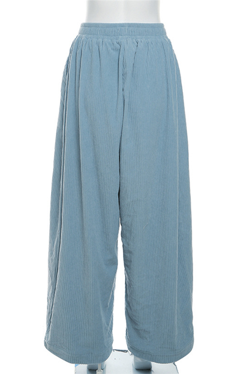 Pantalones rectos de cintura alta holgados con bolsillos para uso diario