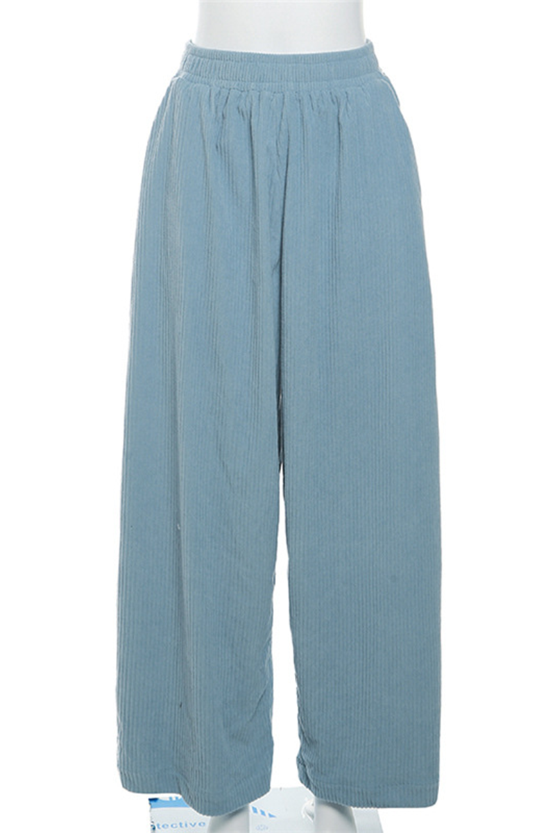 Pantalones rectos de cintura alta holgados con bolsillos para uso diario