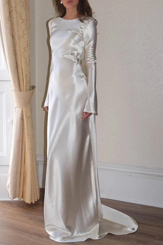 Vestidos de noche sexys con escote redondo y espalda descubierta para fiesta de graduación