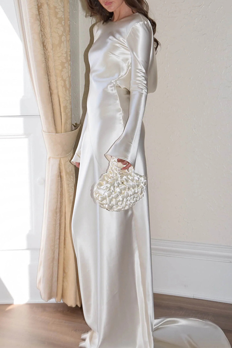 Vestidos de noche sexys con escote redondo y espalda descubierta para fiesta de graduación