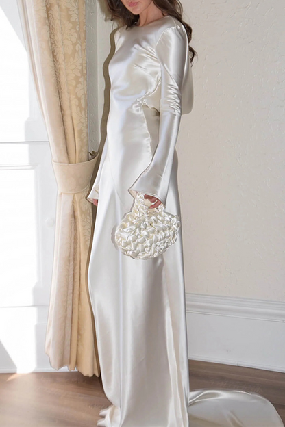 Vestidos de noche sexys con escote redondo y espalda descubierta para fiesta de graduación