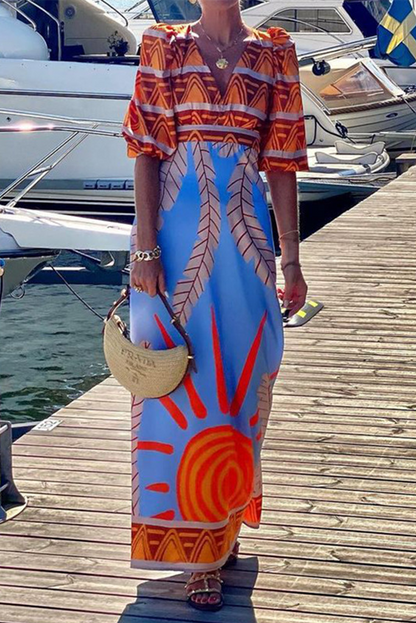 Vestidos elegantes de vacaciones con estampado floral, encaje, espalda descubierta, cuello en V y estampado floral