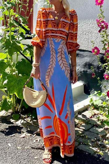 Vestidos elegantes de vacaciones con estampado floral, encaje, espalda descubierta, cuello en V y estampado floral