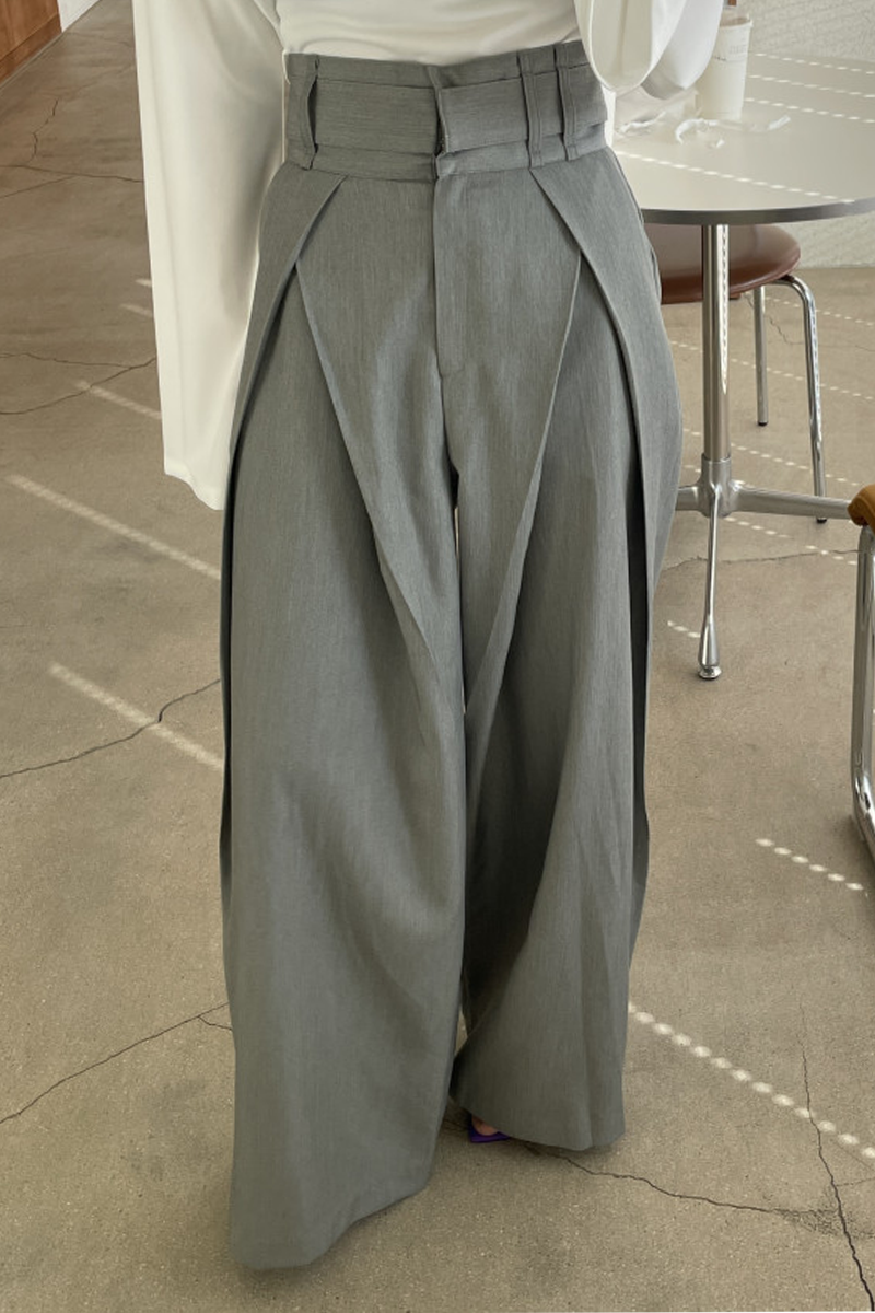 Pantalones casuales holgados de cintura alta con bolsillos y pierna ancha