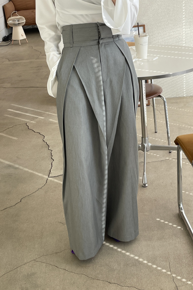 Pantalones casuales holgados de cintura alta con bolsillos y pierna ancha