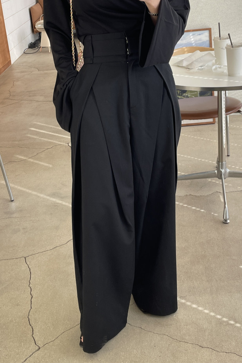 Pantalones casuales holgados de cintura alta con bolsillos y pierna ancha