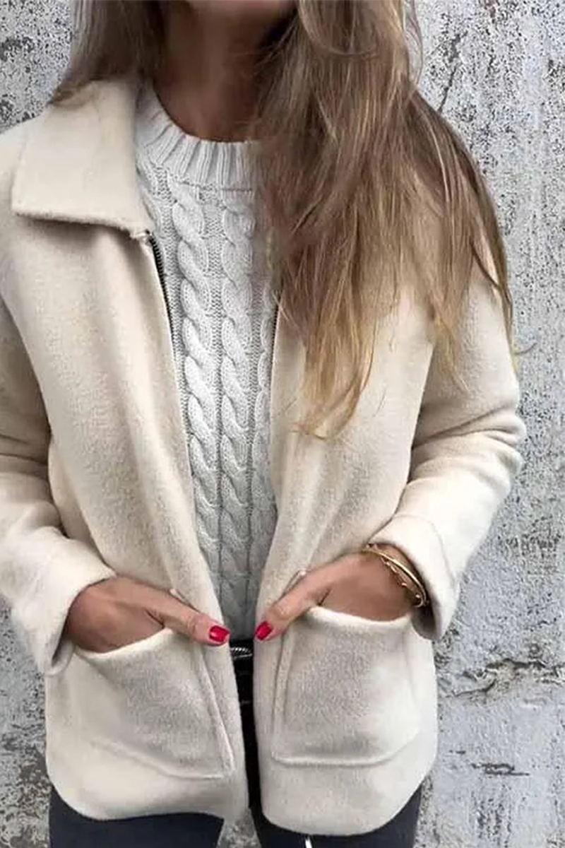 Prendas de abrigo informales con cuello vuelto y bolsillos (4 colores)