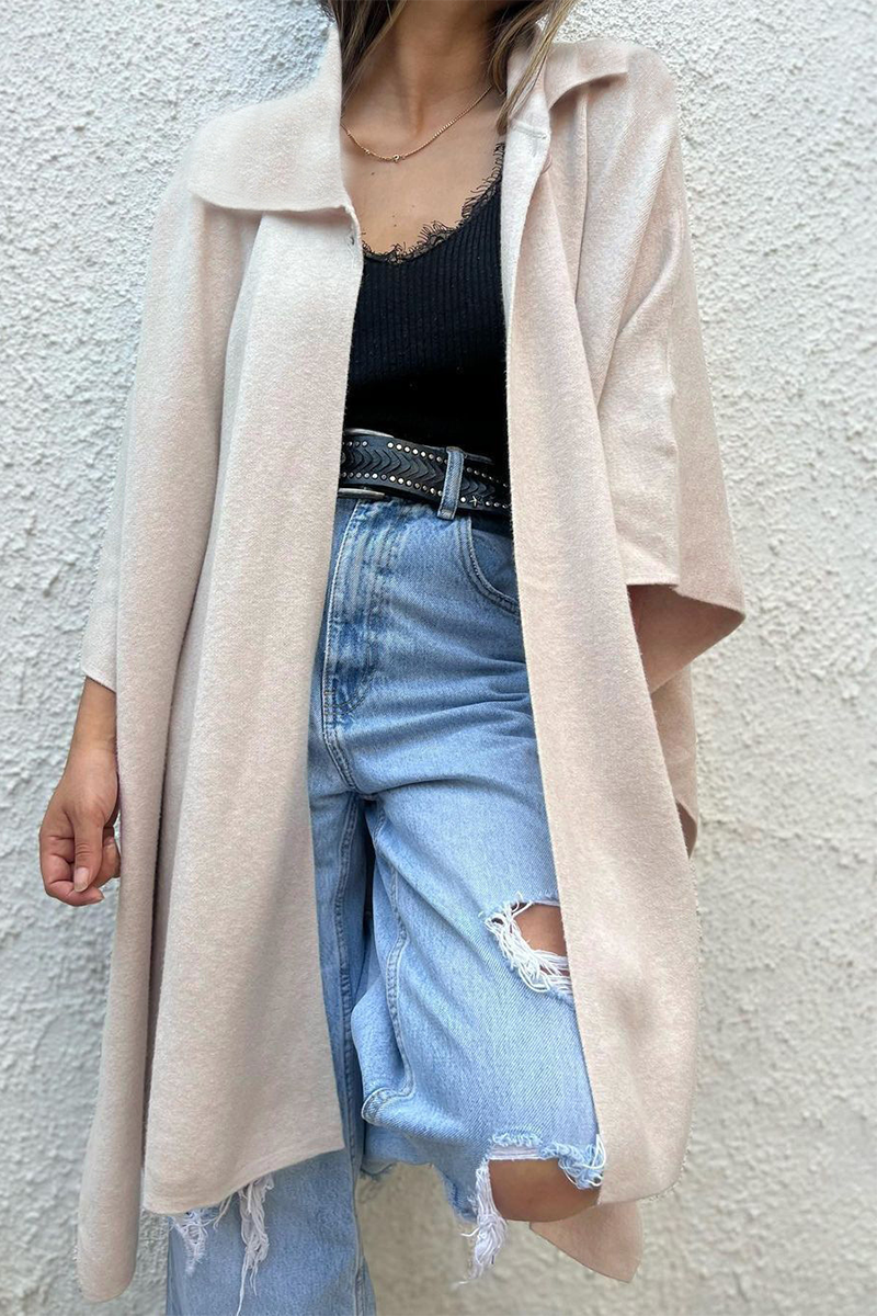 Prendas de abrigo informales con botones y cuello vuelto (5 colores)