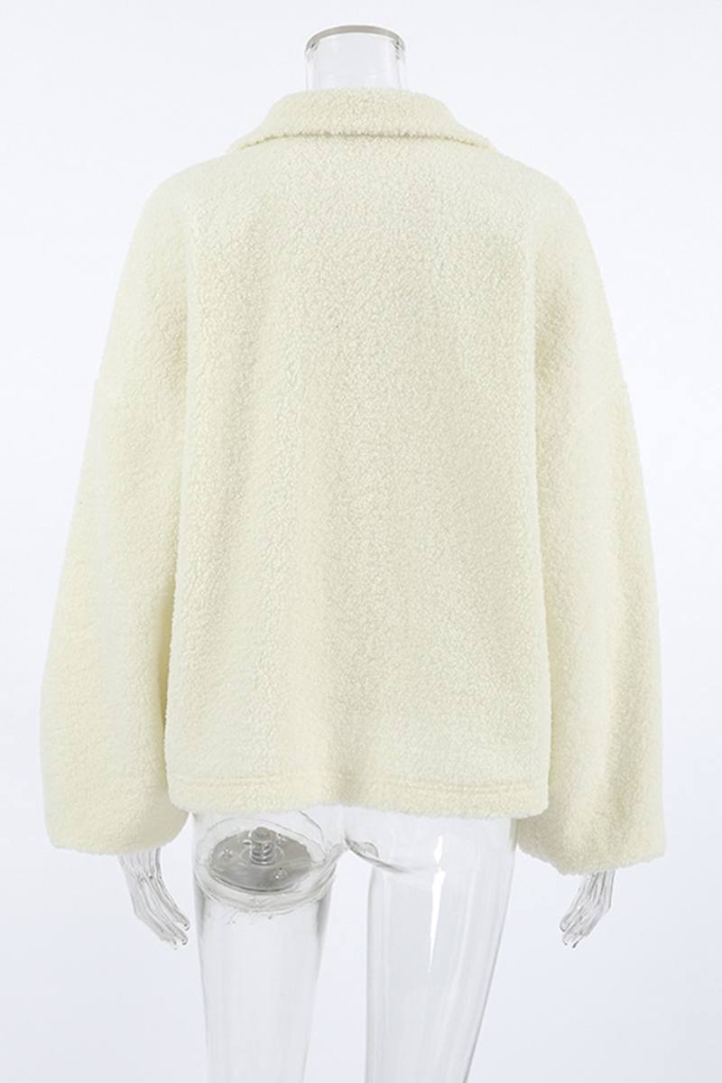 Sudadera informal con cuello vuelto, cremallera y bolsillo para uso diario