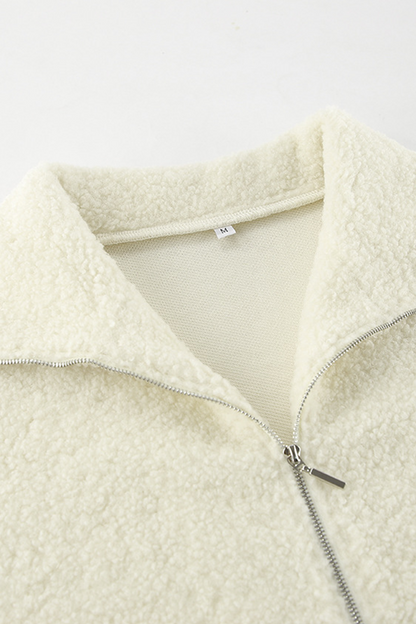 Sudadera informal con cuello vuelto, cremallera y bolsillo para uso diario