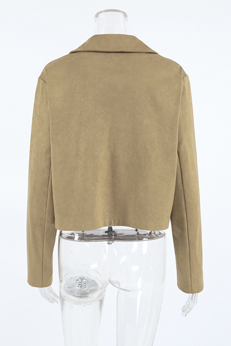 Prendas de abrigo informales de cuello vuelto con botones para uso diario