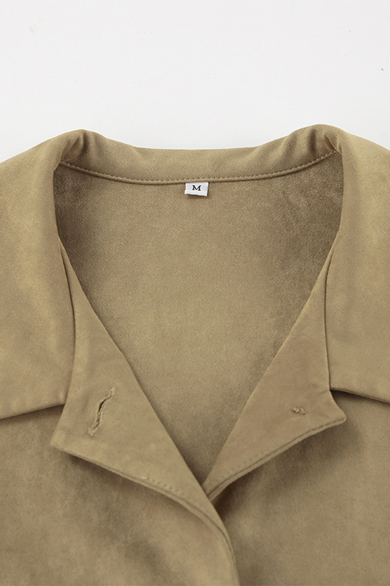 Prendas de abrigo informales de cuello vuelto con botones para uso diario