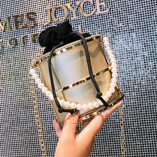 Bolsos informales de fiesta con cadena de patchwork y perlas decorativas (4 colores)