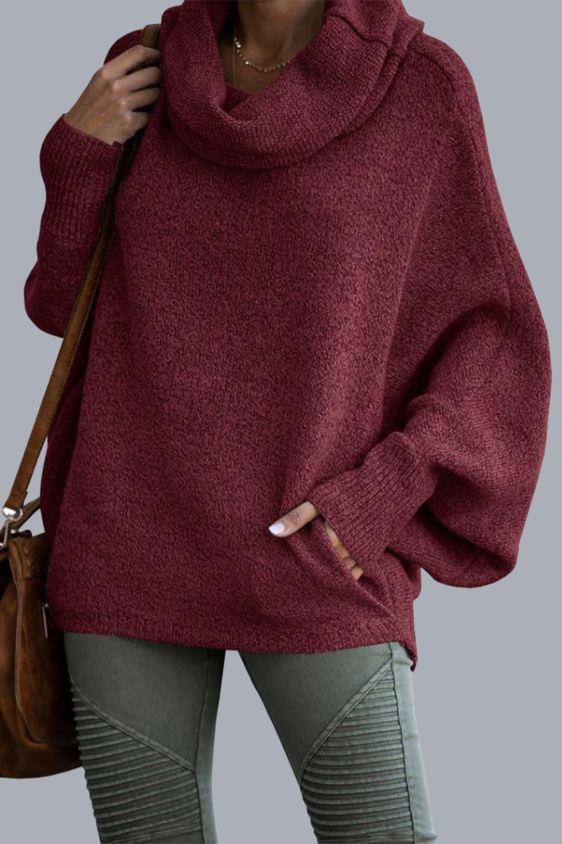 Suéteres casuales de cuello y bufanda con bolsillo para uso diario (6 colores)