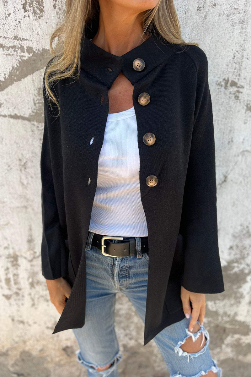 Prendas de abrigo informales con cuello vuelto y botones de bolsillo (3 colores)