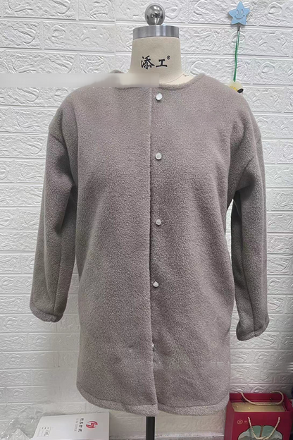 Prenda exterior informal de cuello redondo grueso (estilo fieltro de lana) (9 colores)